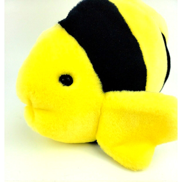 1998 VINTAGE TY Beanie Buddy Bubbles Fish 11” Yellow Plush Stuffed Animal Toy - Picture 6 of 12